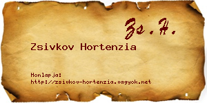 Zsivkov Hortenzia névjegykártya